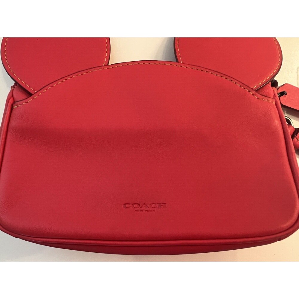 Coach X Disney F59529 Minnie Mouse Wristlet Red Coach Leather Zip Close Strap - Picture 5 of 15